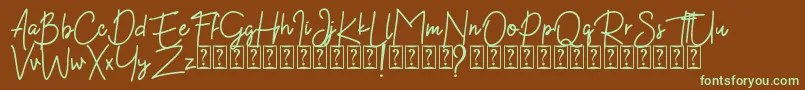 Kekasih Font DEMO Font – Green Fonts on Brown Background