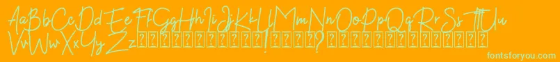 Kekasih Font DEMO Font – Green Fonts on Orange Background