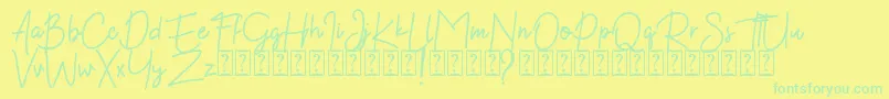 Kekasih Font DEMO-fontti – vihreät fontit keltaisella taustalla