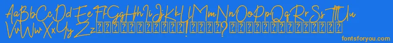 Kekasih Font DEMO Font – Orange Fonts on Blue Background