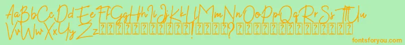 Kekasih Font DEMO Font – Orange Fonts on Green Background