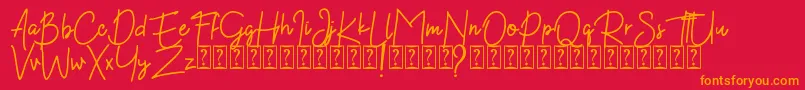 Kekasih Font DEMO Font – Orange Fonts on Red Background
