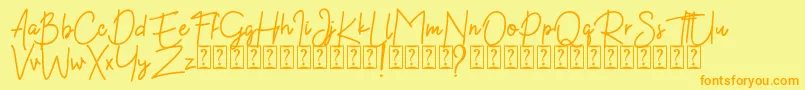 Kekasih Font DEMO Font – Orange Fonts on Yellow Background