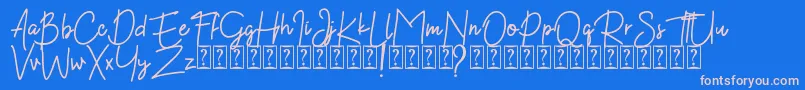 Kekasih Font DEMO Font – Pink Fonts on Blue Background