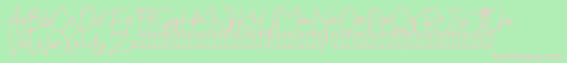 フォントKekasih Font DEMO – 緑の背景にピンクのフォント