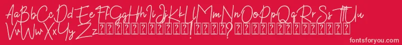 Kekasih Font DEMO-Schriftart – Rosa Schriften auf rotem Hintergrund