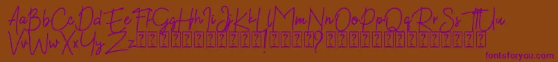 Kekasih Font DEMO-Schriftart – Violette Schriften auf braunem Hintergrund