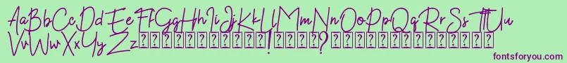 Kekasih Font DEMO Font – Purple Fonts on Green Background