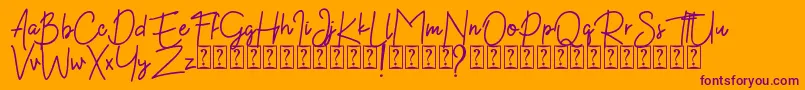 Kekasih Font DEMO Font – Purple Fonts on Orange Background