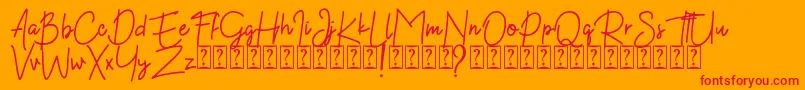 Kekasih Font DEMO Font – Red Fonts on Orange Background