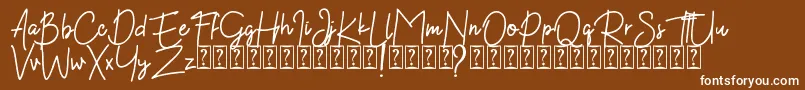 Czcionka Kekasih Font DEMO – białe czcionki na brązowym tle