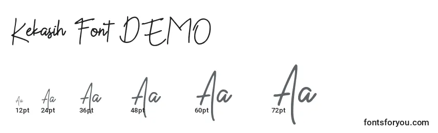 Размеры шрифта Kekasih Font DEMO