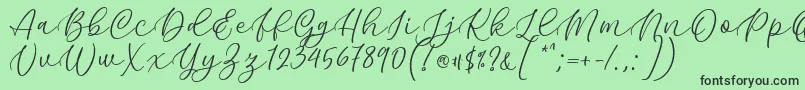 Шрифт Kelidya Font by Keithzo 7NTypes – чёрные шрифты на зелёном фоне