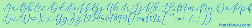 Kelidya Font by Keithzo 7NTypes Font – Blue Fonts on Green Background