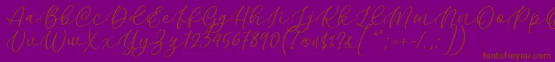 Kelidya Font by Keithzo 7NTypes Font – Brown Fonts on Purple Background