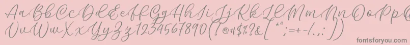 Fonte Kelidya Font by Keithzo 7NTypes – fontes cinzas em um fundo rosa