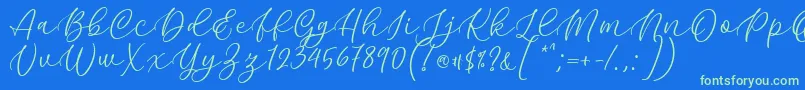 fuente Kelidya Font by Keithzo 7NTypes – Fuentes Verdes Sobre Fondo Azul