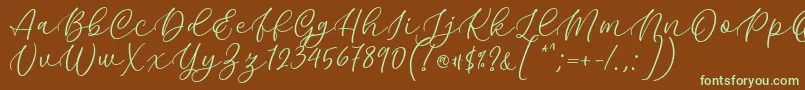 Kelidya Font by Keithzo 7NTypes-fontti – vihreät fontit ruskealla taustalla