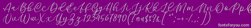 Kelidya Font by Keithzo 7NTypes Font – Green Fonts on Purple Background