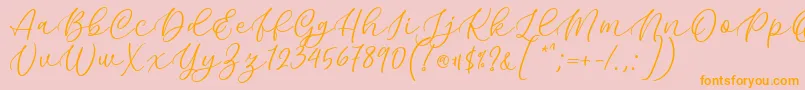 Kelidya Font by Keithzo 7NTypes Font – Orange Fonts on Pink Background