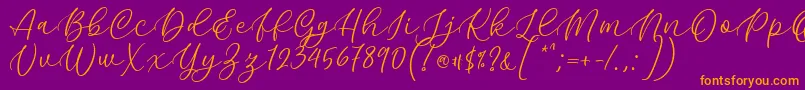 Kelidya Font by Keithzo 7NTypes-fontti – oranssit fontit violetilla taustalla