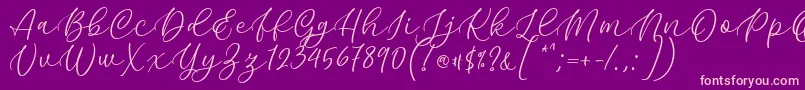 Kelidya Font by Keithzo 7NTypes Font – Pink Fonts on Purple Background