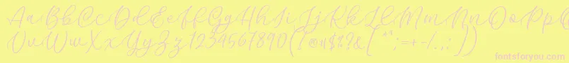 Kelidya Font by Keithzo 7NTypes Font – Pink Fonts on Yellow Background