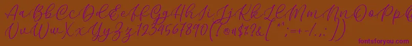 Kelidya Font by Keithzo 7NTypes-Schriftart – Violette Schriften auf braunem Hintergrund