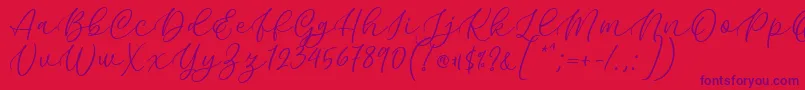 フォントKelidya Font by Keithzo 7NTypes – 赤い背景に紫のフォント