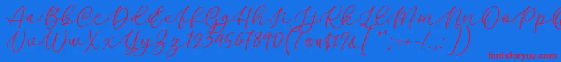 Kelidya Font by Keithzo 7NTypes Font – Red Fonts on Blue Background