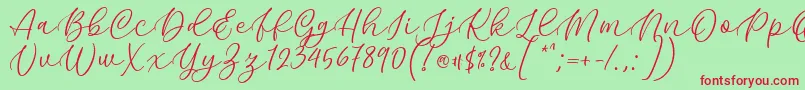 Kelidya Font by Keithzo 7NTypes Font – Red Fonts on Green Background