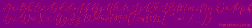 Kelidya Font by Keithzo 7NTypes-Schriftart – Rote Schriften auf violettem Hintergrund