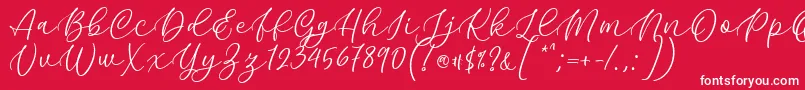 Fonte Kelidya Font by Keithzo 7NTypes – fontes brancas em um fundo vermelho