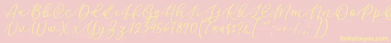 Шрифт Kelidya Font by Keithzo 7NTypes – жёлтые шрифты на розовом фоне