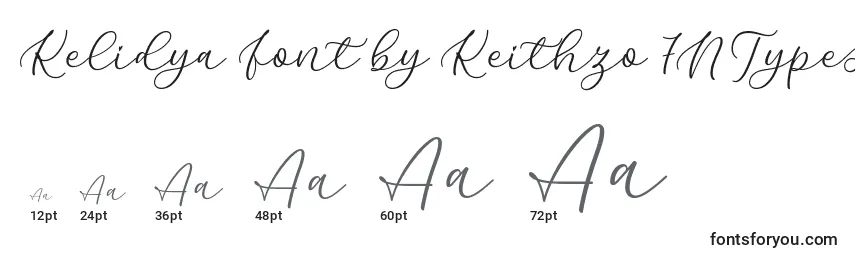 Размеры шрифта Kelidya Font by Keithzo 7NTypes
