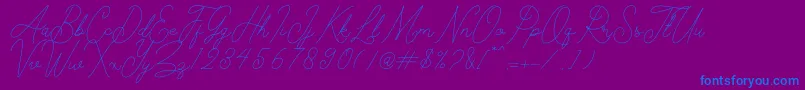 Kelony Font – Blue Fonts on Purple Background