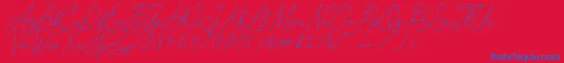 Kelony Font – Blue Fonts on Red Background