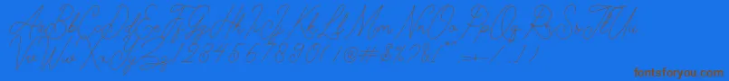 Kelony Font – Brown Fonts on Blue Background