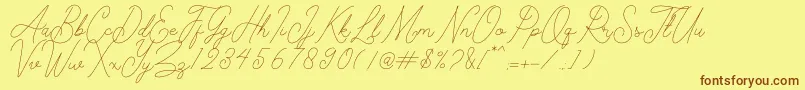 Kelony Font – Brown Fonts on Yellow Background
