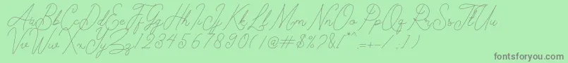 Kelony Font – Gray Fonts on Green Background