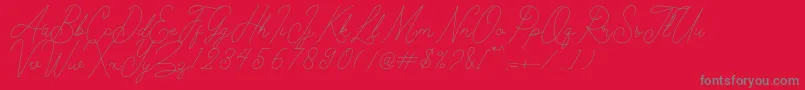 Kelony Font – Gray Fonts on Red Background