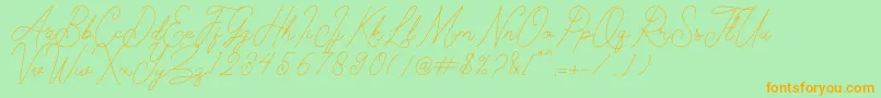 Kelony Font – Orange Fonts on Green Background
