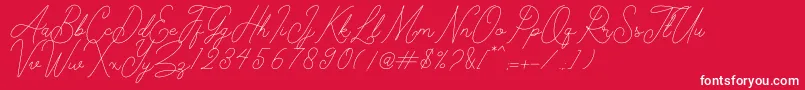 Kelony Font – White Fonts on Red Background