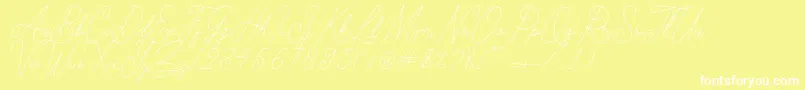 Kelony Font – White Fonts on Yellow Background