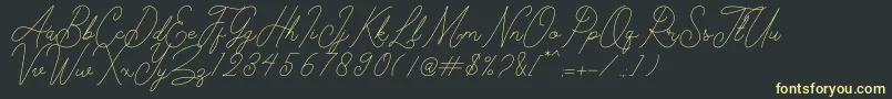 Kelony Font – Yellow Fonts on Black Background