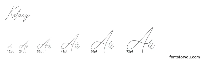 Größen der Schriftart Kelony