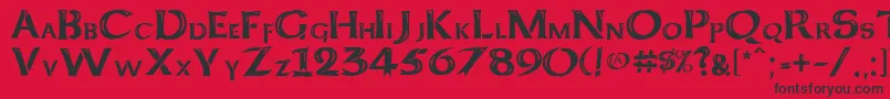 Kelt Caps Freehand Font – Black Fonts on Red Background