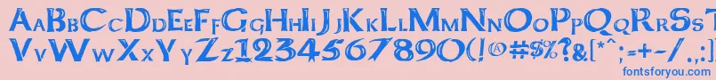 Kelt Caps Freehand Font – Blue Fonts on Pink Background