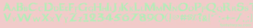 Kelt Caps Freehand Font – Green Fonts on Pink Background