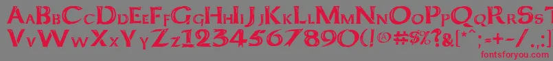 Kelt Caps Freehand-Schriftart – Rote Schriften auf grauem Hintergrund